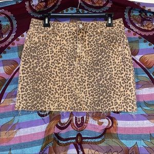 Leopard denim skirt